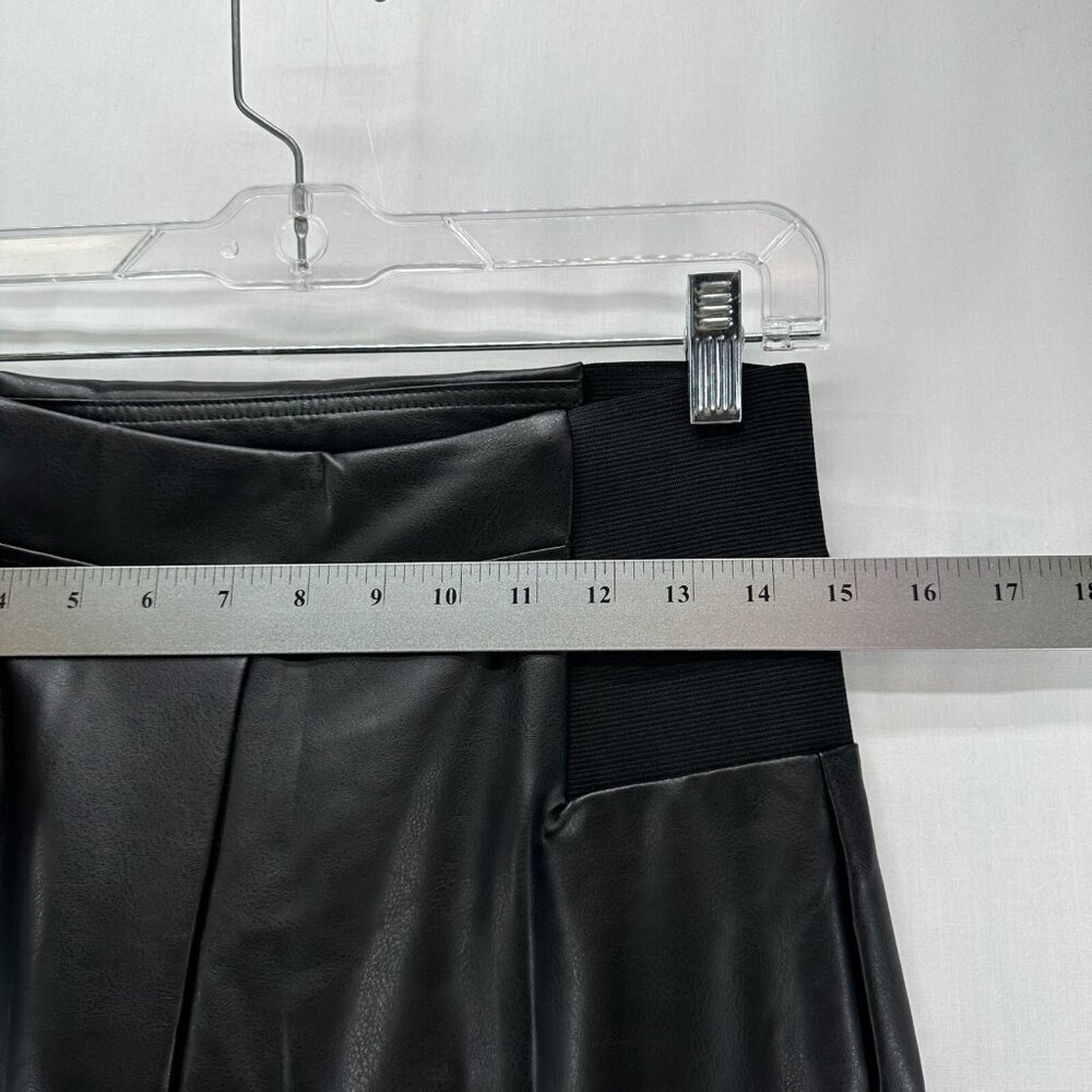 A New Day Faux Leather Leggings Women M Elastic Waistband Pull On HighRise Black - Picture 7 of 12